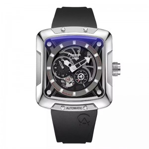 Alexandre Christie AC 3030 Silver Black Rubber Automatic GARSSBA